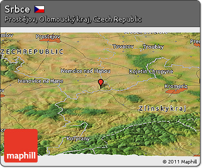 Satellite Panoramic Map of Srbce
