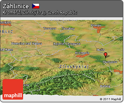 Satellite Panoramic Map of Záhlinice