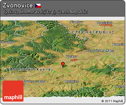 Satellite Panoramic Map of Zvonovice