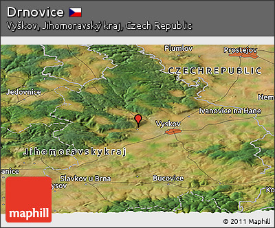 Satellite Panoramic Map of Drnovice