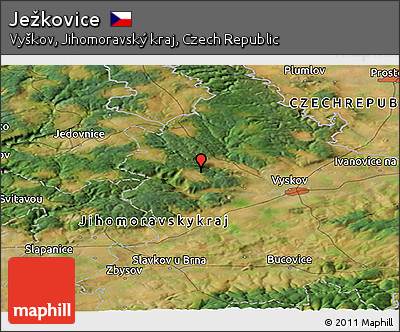 Satellite Panoramic Map of Ježkovice