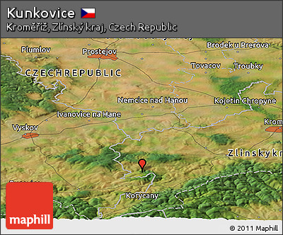 Satellite Panoramic Map of Kunkovice