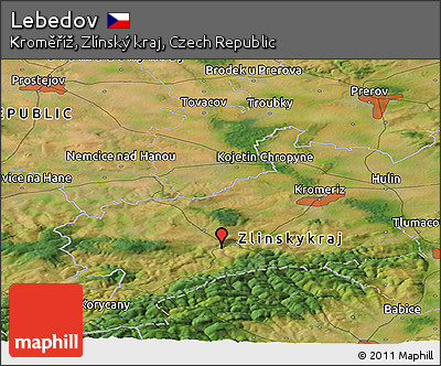 Satellite Panoramic Map of Lebedov