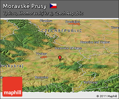 Satellite Panoramic Map of Moravské Prusy