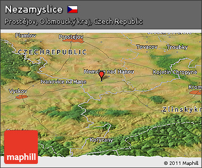Satellite Panoramic Map of Nezamyslice