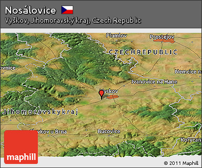 Satellite Panoramic Map of Nosálovice
