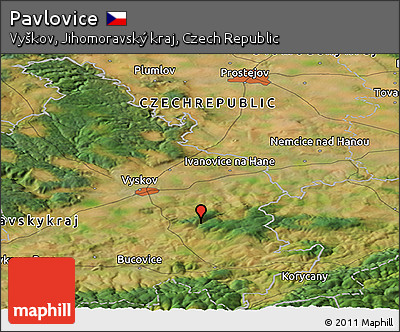 Satellite Panoramic Map of Pavlovice