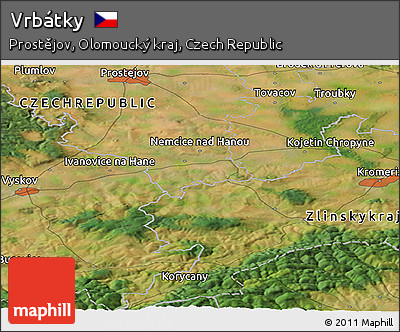 Satellite Panoramic Map of Vrbátky