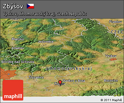Satellite Panoramic Map of Zbýšov