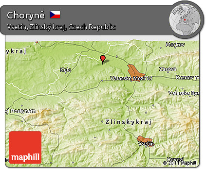 Physical 3D Map of Choryně