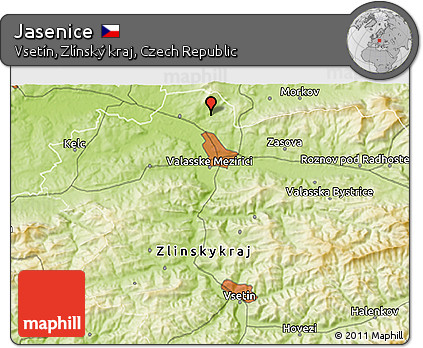 Physical 3D Map of Jasenice