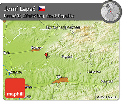 Physical 3D Map of Jorní Lapač
