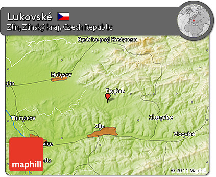 Physical 3D Map of Lukovské
