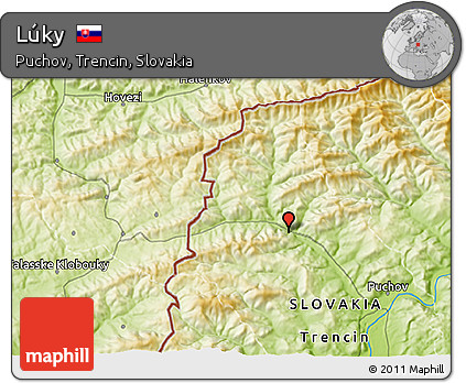 Physical 3D Map of Lúky