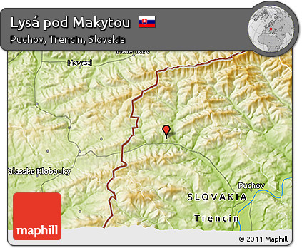 Physical 3D Map of Lysá Pod Makytou