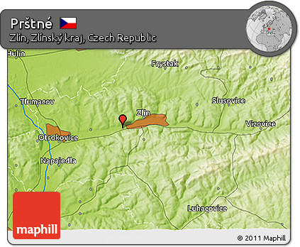 Physical 3D Map of Prštné