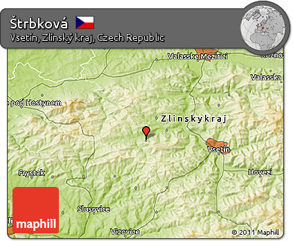 Physical 3D Map of Štrbková