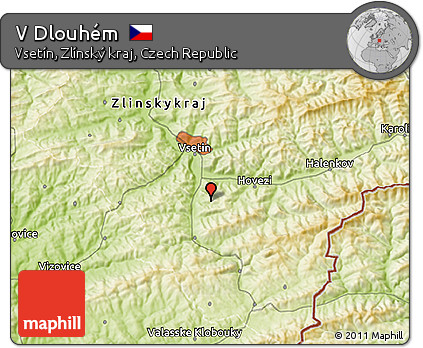 Physical 3D Map of V Dlouhém