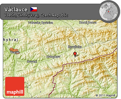 Physical 3D Map of Václavce
