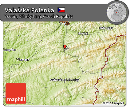 Physical 3D Map of Valašská Polanka