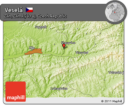 Physical 3D Map of Veselá