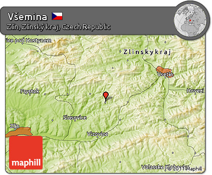 Physical 3D Map of Všemina