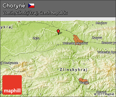 Physical 3D Map of Choryně