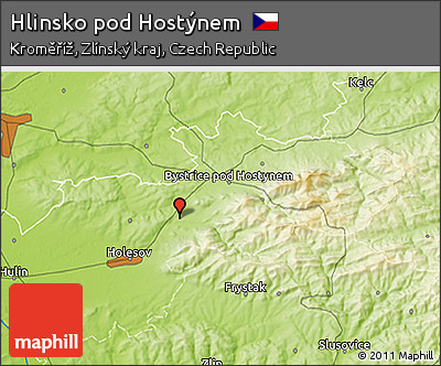 Physical 3D Map of Hlinsko Pod Hostýnem