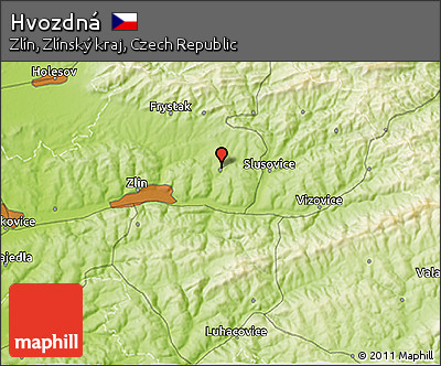 Physical 3D Map of Hvozdná