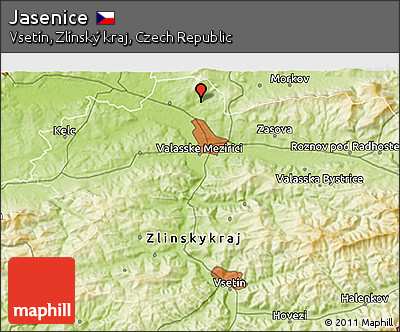 Physical 3D Map of Jasenice