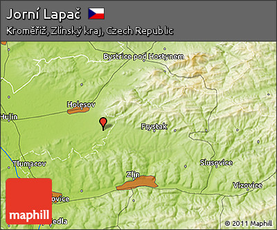 Physical 3D Map of Jorní Lapač