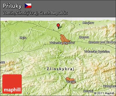 Physical 3D Map of Příluky