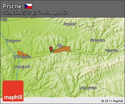 Physical 3D Map of Prštné