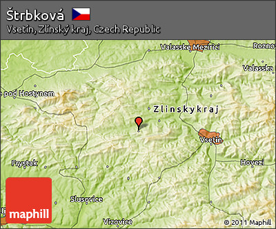 Physical 3D Map of Štrbková