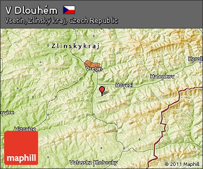 Physical 3D Map of V Dlouhém