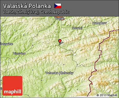 Physical 3D Map of Valašská Polanka