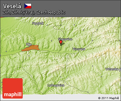 Physical 3D Map of Veselá