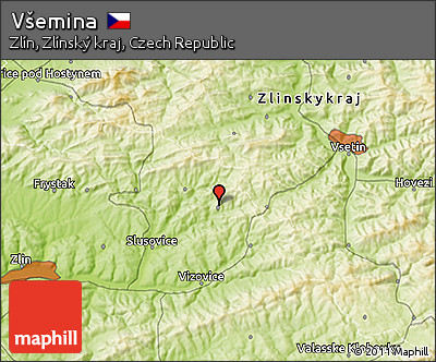 Physical 3D Map of Všemina
