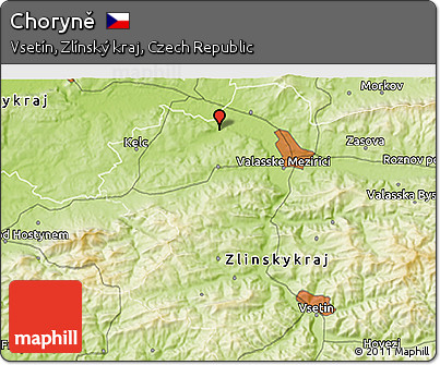 Physical 3D Map of Choryně