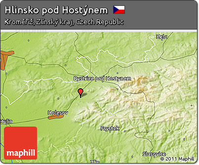 Physical 3D Map of Hlinsko Pod Hostýnem