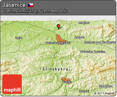 Physical 3D Map of Jasenice