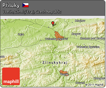 Physical 3D Map of Příluky