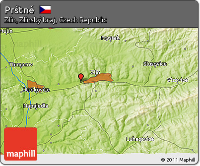 Physical 3D Map of Prštné