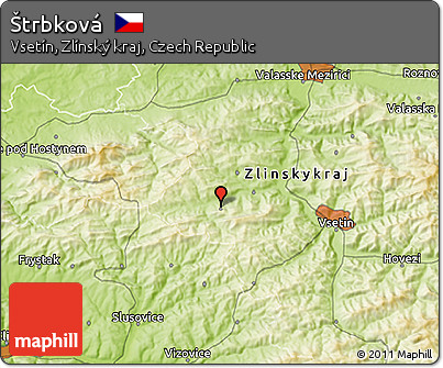 Physical 3D Map of Štrbková