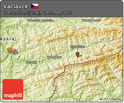 Physical 3D Map of Václavce