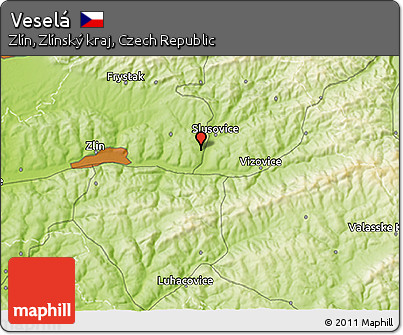 Physical 3D Map of Veselá