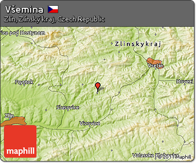 Physical 3D Map of Všemina