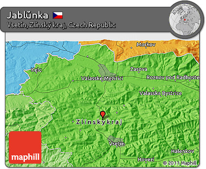 Political 3D Map of Jablŭnka
