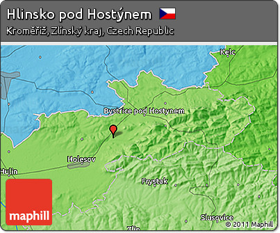 Political 3D Map of Hlinsko Pod Hostýnem