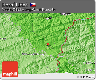 Political 3D Map of Horní Lideč